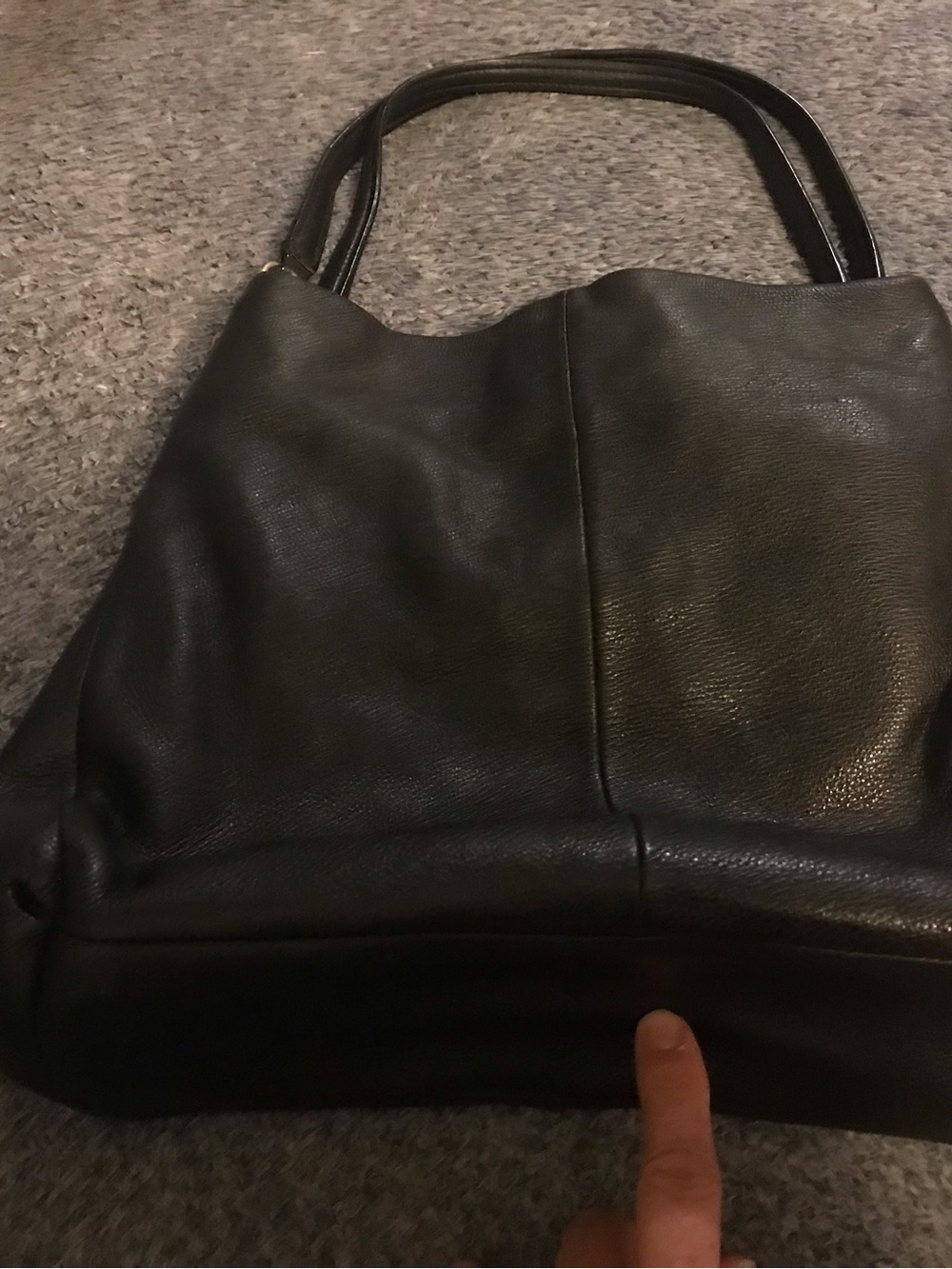 Coach Black Pebbled Leather Madison Phoebe Shoulder Bag Handbag Gold Accents